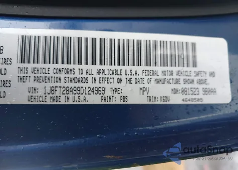 2009 Jeep Patriot Sport z USA, uszkodzony, nr VIN 1J8FT28A99D124969